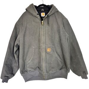 Carhartt Vintage Wash Duck Insulated Active Charcoal Full-Zip XL Coat with Hood